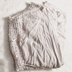 White + Lace Long-sleeve Blouse